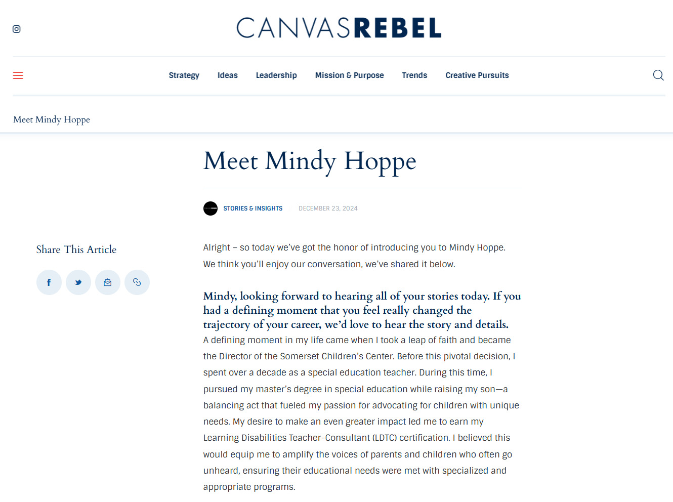 Meet Mindy Hoppe